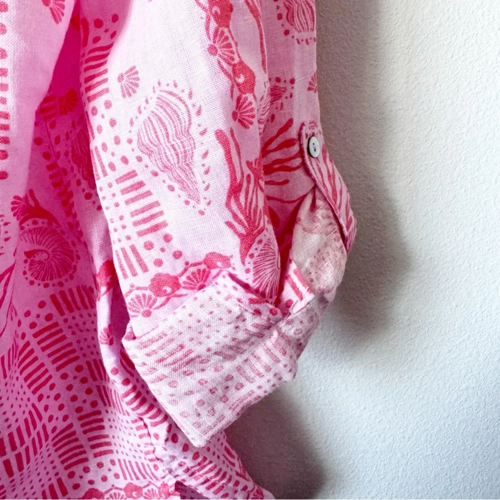 Sigrid Olsen Coral Seashell Linen Coverup - Picture 11 of 11